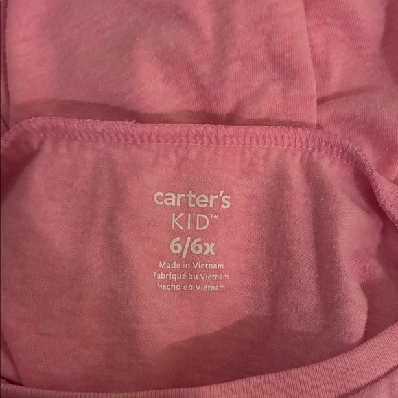 Carter's Pink Tee with Love and Floral Design Size 6 - Picture 3 of 4